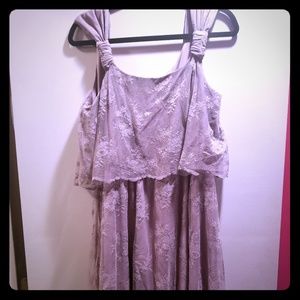 Dusty Lavender Floral and Lace Dress